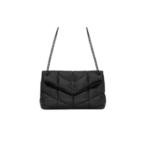 Saint Laurent Puffer Small Chain Bag In Quilted Black Noir
