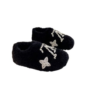 Louis Vuitton Shearling Uggs Slippers Black