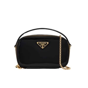 Prada Patent Leather Mini Pouch Black 18Cm