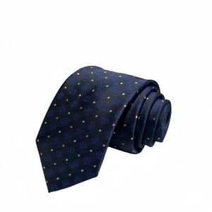 Louis Vuitton Navy Polka Monogram Silk Tie For Men