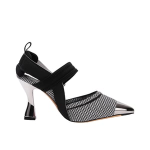 Fendi Colibri 85Mm Beaded Slingback Pumps Sliver Black