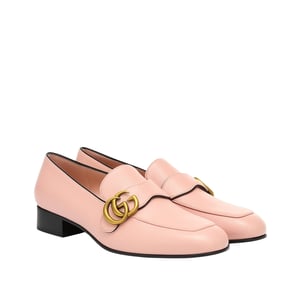 Gucci Wmns Leather Loafers Moccasins Double G Pink 602496 C9D00 5909