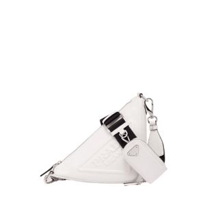 Prada Triangle Leather Mini Bag White 27Cm