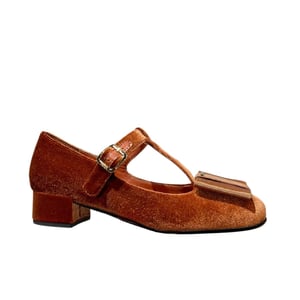 Prada Velvet Mary Pumps Ginger