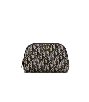 Dior Medium 30 Montaigne Beauty Pouch Blue Oblique Jacquard