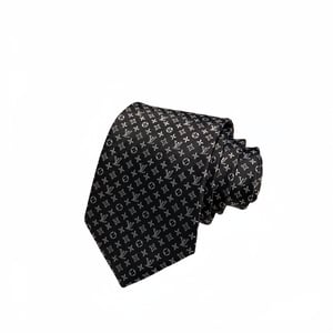 Louis Vuitton Monogram Classic Black Canvas Tie For Men