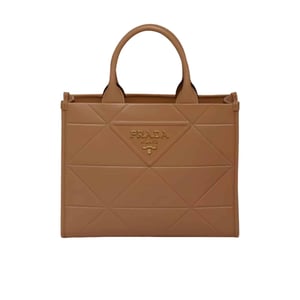 Prada Small Symbole Bag With Topstitching Caramel 28Cm