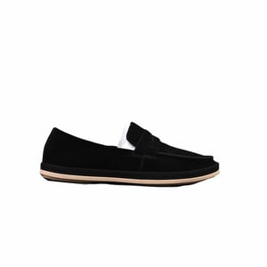 Prada Men'S Flat Loafers Suede Leather Black