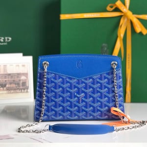Goyard Rouette Structuré Mini Bag 21 Sapphire Blue Goyardine Canvas And Calfskin