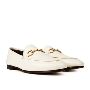 Gucci Women'S Leather Horsebits Loafers White