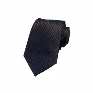Louis Vuitton Black Geometric Woven Canvas Tie For Men