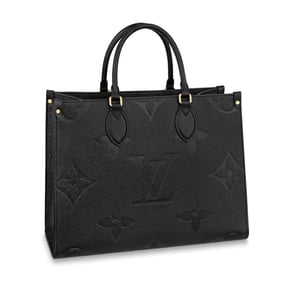 Louis Vuitton Onthego MM Bicolor Monogram Empreinte Leather Black M45595 35cm