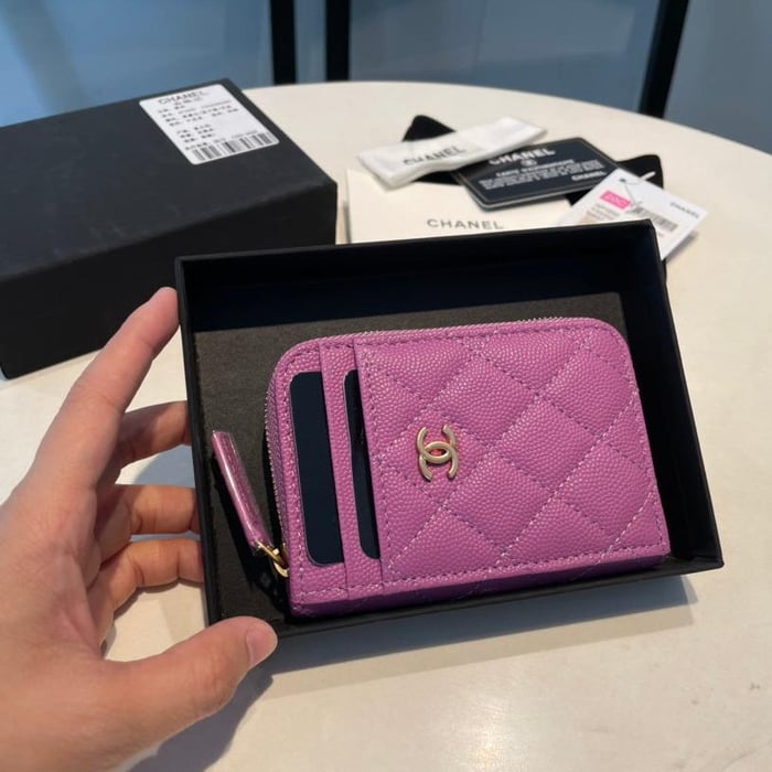 Chanel Zipped Coin Purse 11 Pink Grained Calfskin – dealsyity.com
