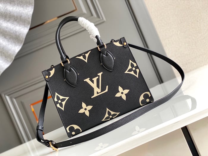Louis Vuitton Sac À Main On The Go Pm Noir Beige M45659 25cm ...