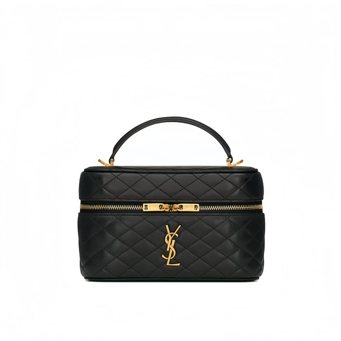 Saint Laurent Mini Gaby Leather Vanity Bag Strap Saint Laurent Black ...